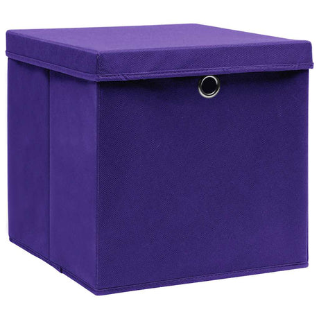 Vidaxx Aufbewahrungsboxen mit Deckel 4 Stück 32x32x32 cm Stoff lila