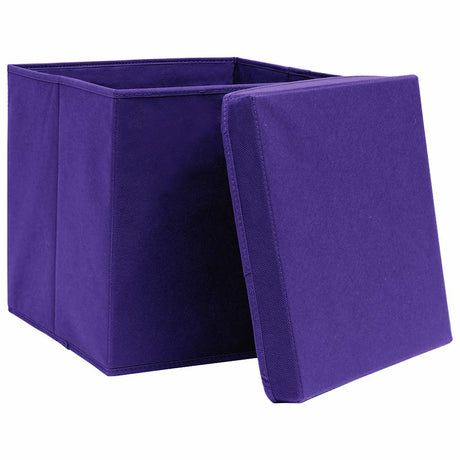 Vidaxx Aufbewahrungsboxen mit Deckel 4 Stück 32x32x32 cm Stoff lila