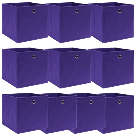 VIDAXL -Speicherboxen 10 PCs 32x32x32 cm Stoff lila lila