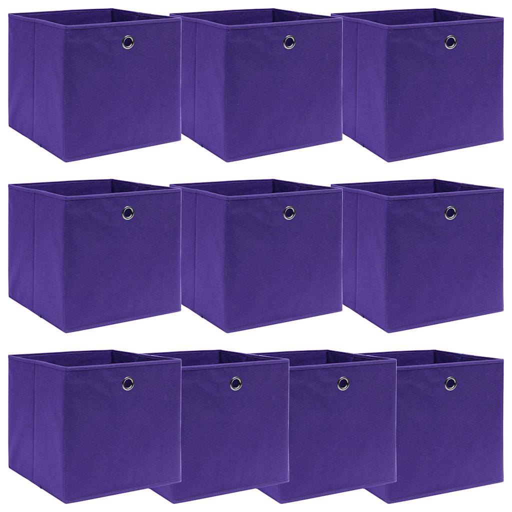VIDAXL -Speicherboxen 10 PCs 32x32x32 cm Stoff lila lila