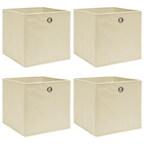 VIDAXL -Speicherboxen 4 PCs 32x32x32 cm Stoffcreme -gelöscht