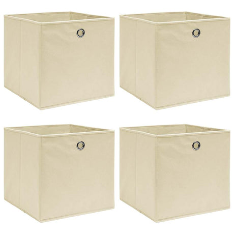 VIDAXL -Speicherboxen 4 PCs 32x32x32 cm Stoffcreme -gelöscht