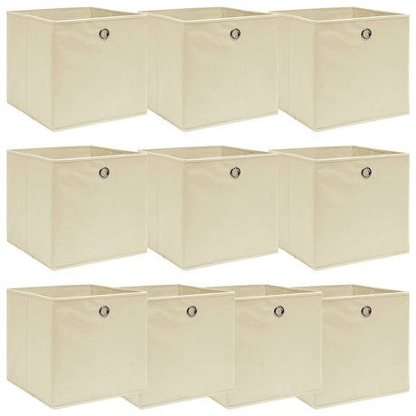 VIDAXL -Speicherboxen 10 PCs 32x32x32 cm Fabric Cream -Anter