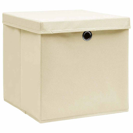 VIDAXL -Speicherboxen mit Deckel 10 PCs 32x32x32 cm Stoffcreme -Colored