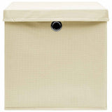 VIDAXL -Speicherboxen mit Deckel 10 PCs 32x32x32 cm Stoffcreme -Colored
