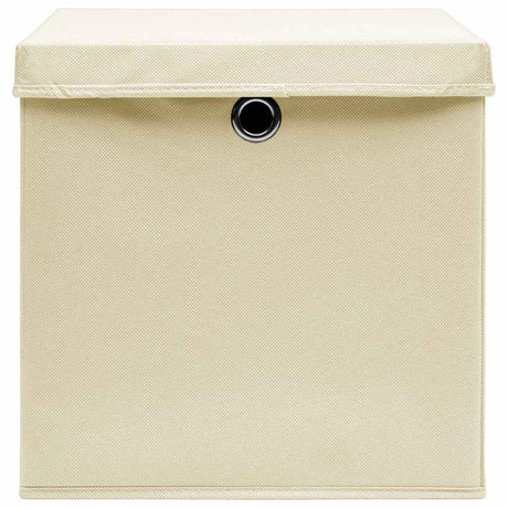 VIDAXL -Speicherboxen mit Deckel 10 PCs 32x32x32 cm Stoffcreme -Colored