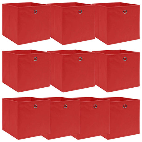 VIDAXL -Speicherboxen 10 PCs 32x32x32 cm Stoff rot