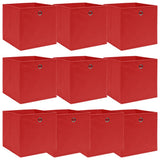 VIDAXL -Speicherboxen 10 PCs 32x32x32 cm Stoff rot