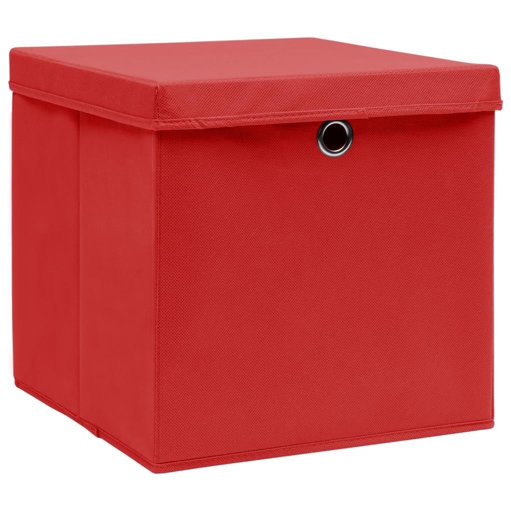 VIDAXL -Speicherboxen mit Deckel 10 PCs 32x32x32 cm Gewebe weiß