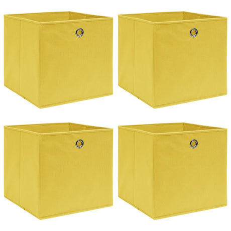 VIDAXL -Speicherboxen 4 PCs 32x32x32 cm Stoff gelb
