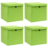 VIDAXL -Speicherboxen mit Deckel 4 PCs 32x32x32 cm Stoff grün