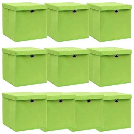 VIDAXL -Speicherboxen mit Deckel 10 PCs 32x32x32 cm Stoff lila lila