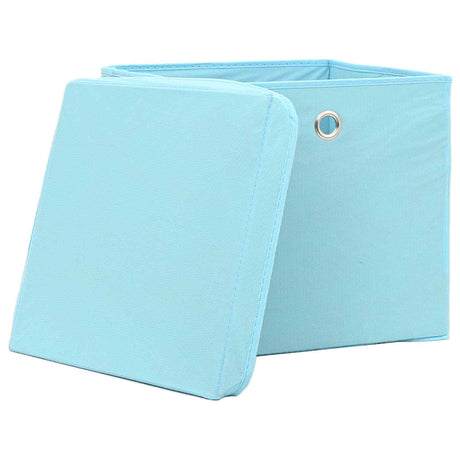 VIDAXL -Speicherboxen mit Deckel 4 PCs 32x32x32 cm Stoff Baby Blau