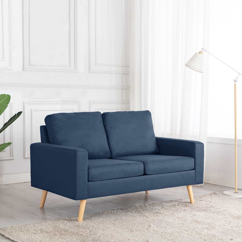 Vidaxl tweezitsbank stof blauw
