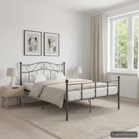 Vidaxl bedframe metaal grijs 160x200 cm