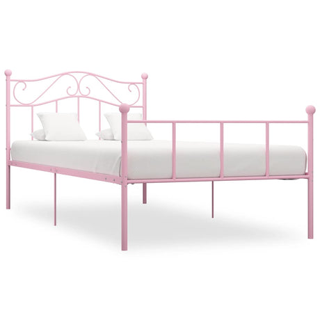 Vidaxl bedframe metaal roze 100x200 cm