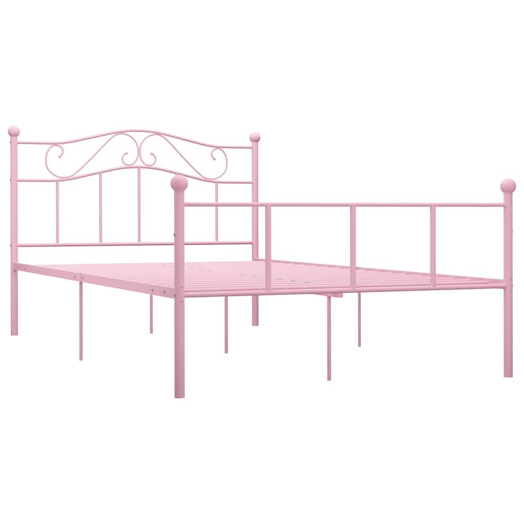 Vidaxl bedframe metaal roze 160x200 cm