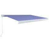 Vidaxl Luifel manuell 450 x 300 cm blau und weiß