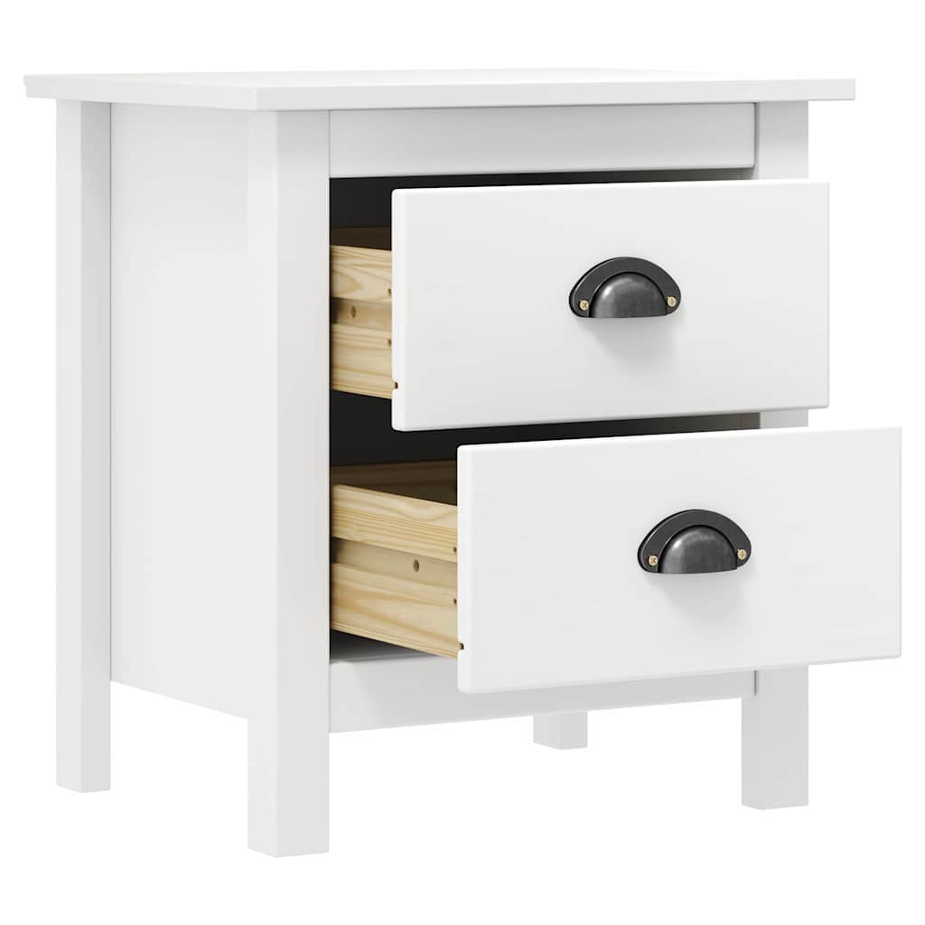 Vidaxl nachtkastje hill 46x35x49,5 cm massief grenenhout wit