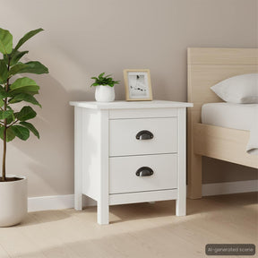 Vidaxl nachtkastje hill 46x35x49,5 cm massief grenenhout wit