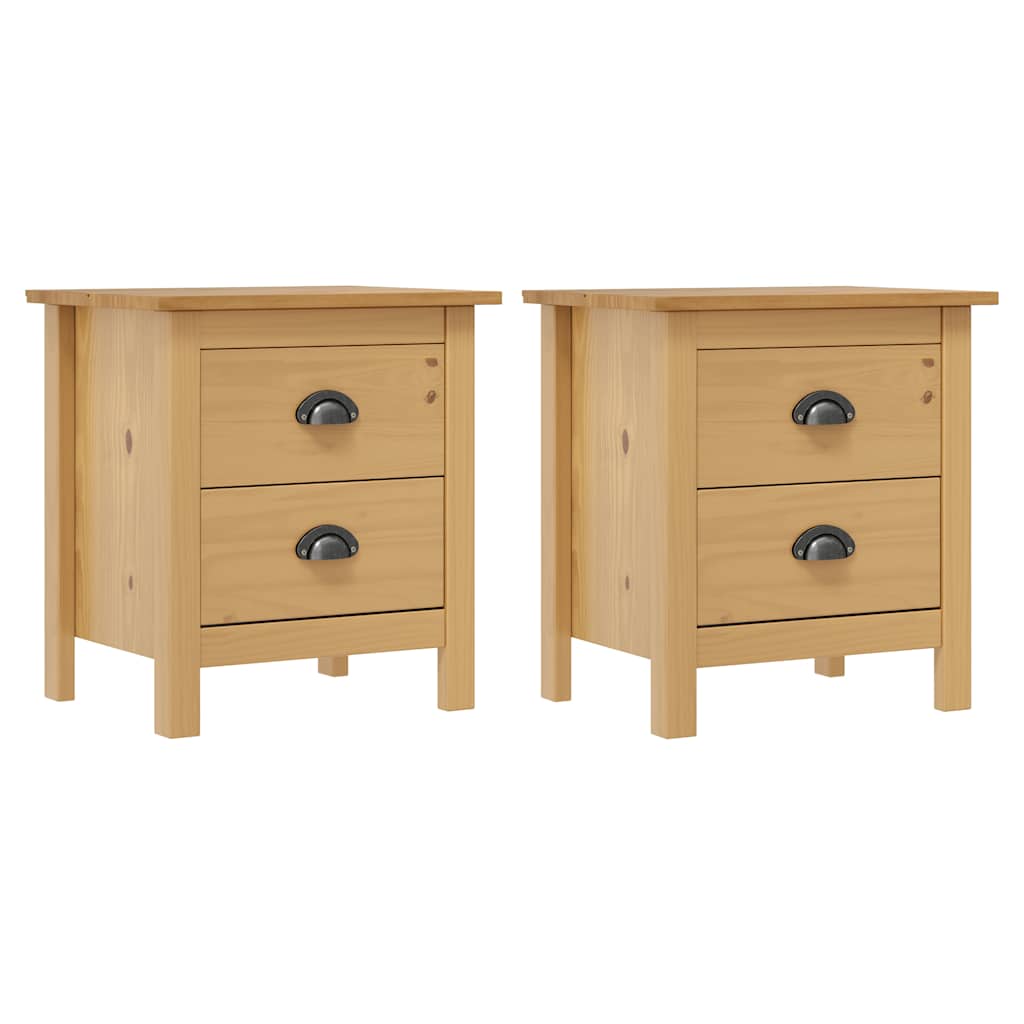 Vidaxl nachtkastjes 2 st hill 46x35x49,5 cm massief grenenhout