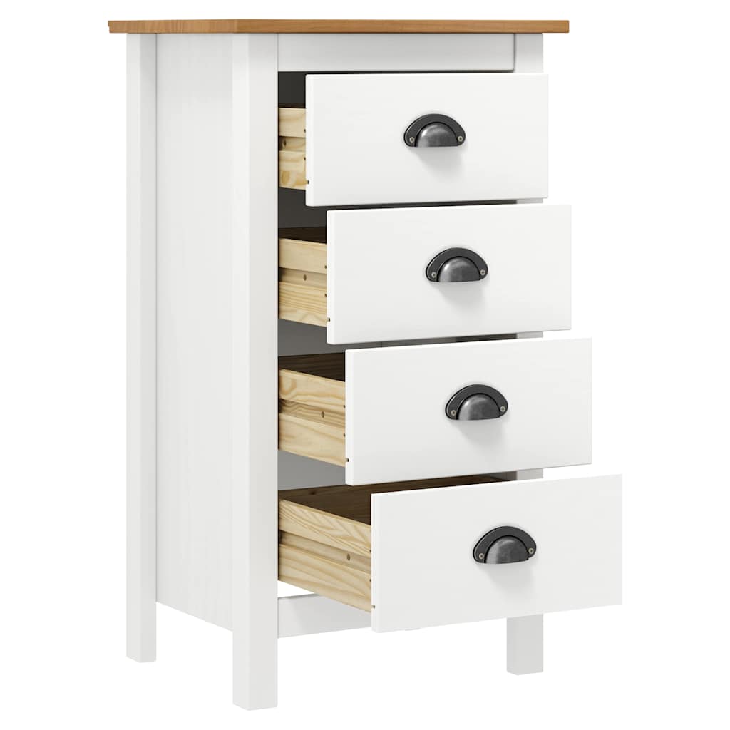 Vidaxl dressoir hill 46x35x80 cm massief grenenhout wit
