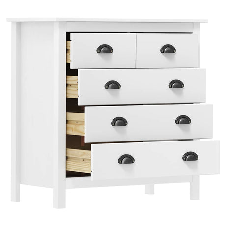Vidaxl dressoir hill 79x40x80 cm massief grenenhout wit