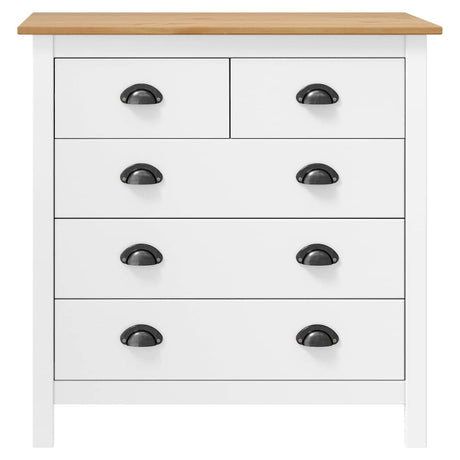 Vidaxl dressoir hill 79x40x80 cm massief grenenhout wit