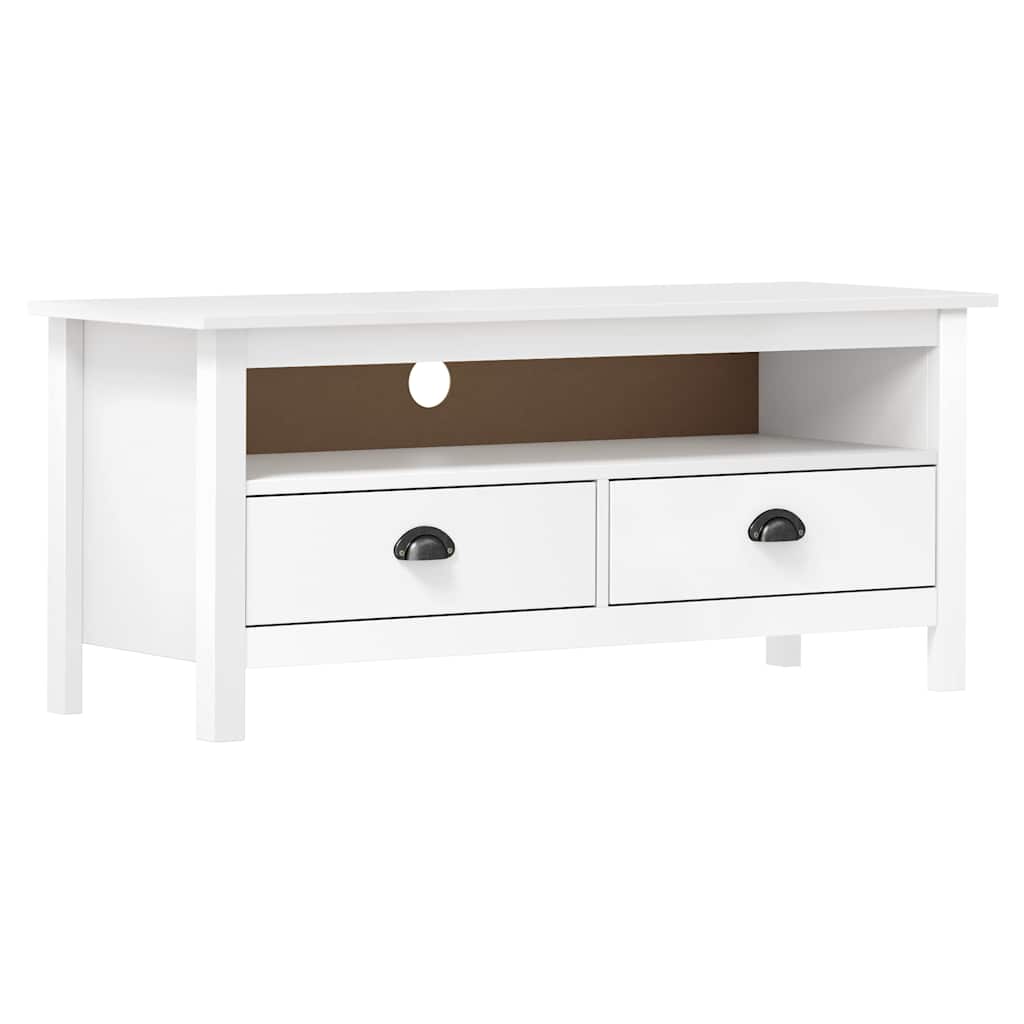 Vidaxl tv-meubel hill 110x40x47 cm massief grenenhout wit