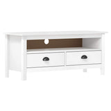 Vidaxl tv-meubel hill 110x40x47 cm massief grenenhout wit