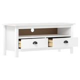 Vidaxl tv-meubel hill 110x40x47 cm massief grenenhout wit