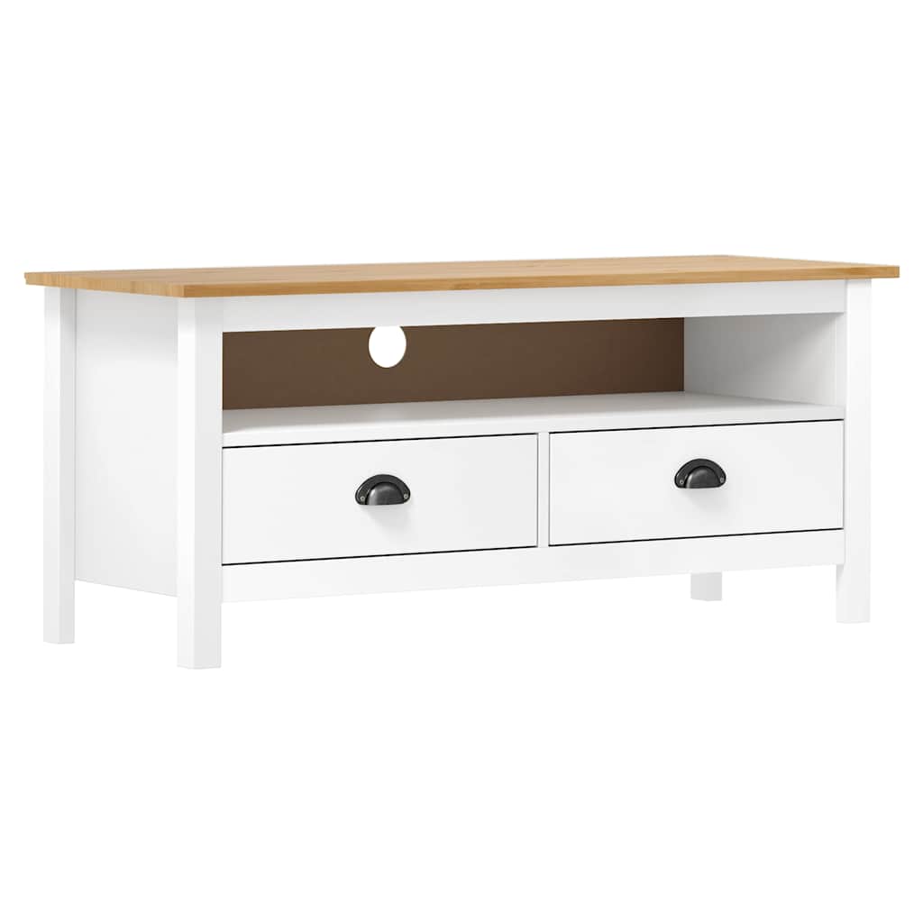 Vidaxl tv-meubel hill 110x40x47 cm massief grenenhout wit