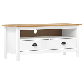 Vidaxl tv-meubel hill 110x40x47 cm massief grenenhout wit