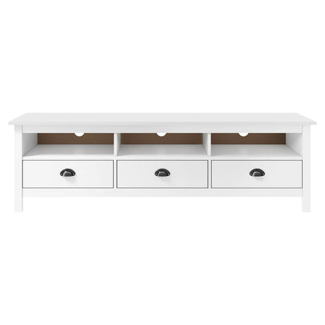 Vidaxl tv-meubel hill 158x40x47 cm massief grenenhout wit