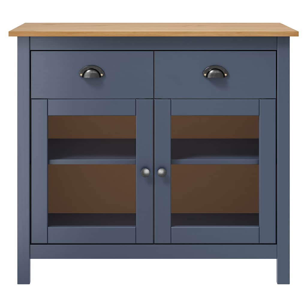 Vidaxl dressoir hill range 90x40x80 cm massief grenenhout grijs