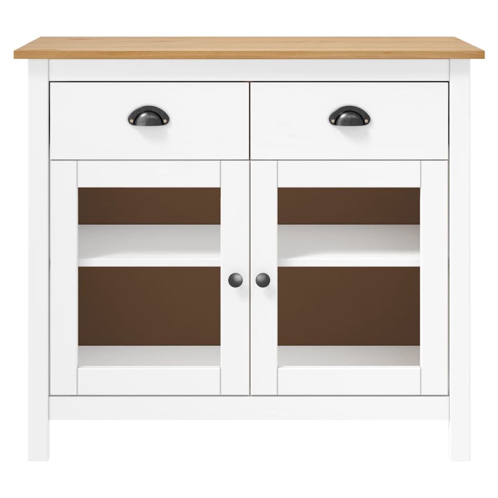 Vidaxl dressoir hill range 90x40x80 cm massief grenenhout wit
