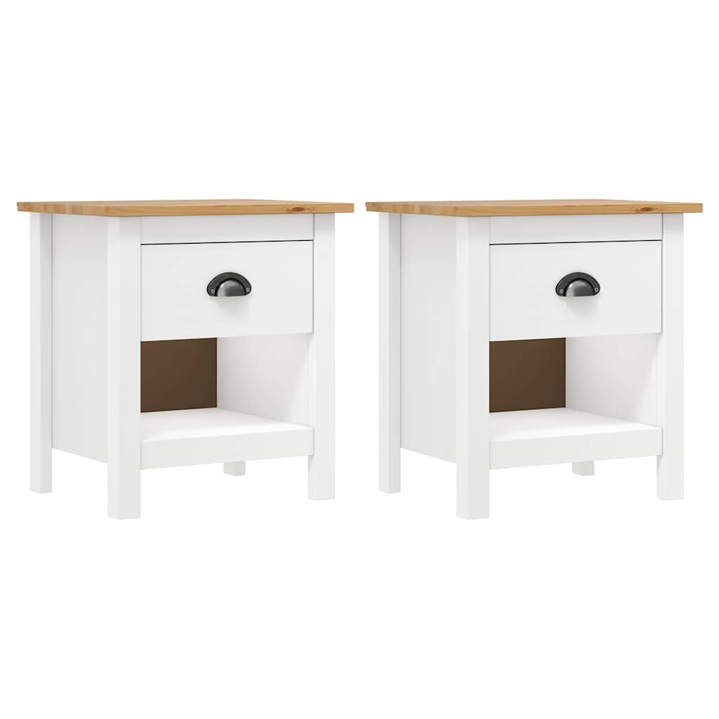 Vidaxl nachtkastjes 2 st hill range 46x35x49,5 cm massief grenenhout