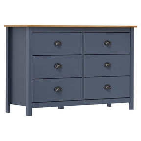 Vidaxl dressoir hill 125x40x80 cm massief grenenhout grijs