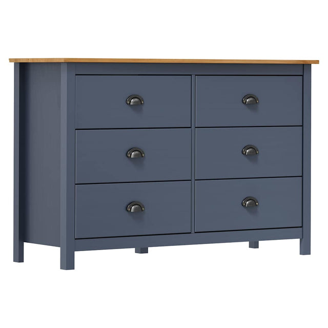 Vidaxl dressoir hill 125x40x80 cm massief grenenhout grijs
