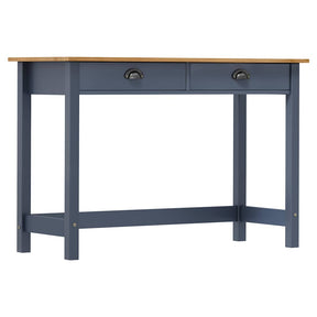 Vidaxl wandtafel hill 2 lades 110x45x74 cm massief grenenhout grijs