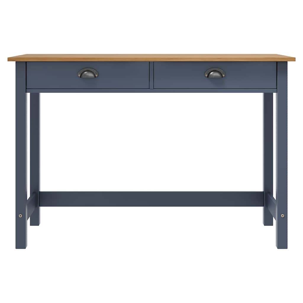 Vidaxl wandtafel hill 2 lades 110x45x74 cm massief grenenhout grijs