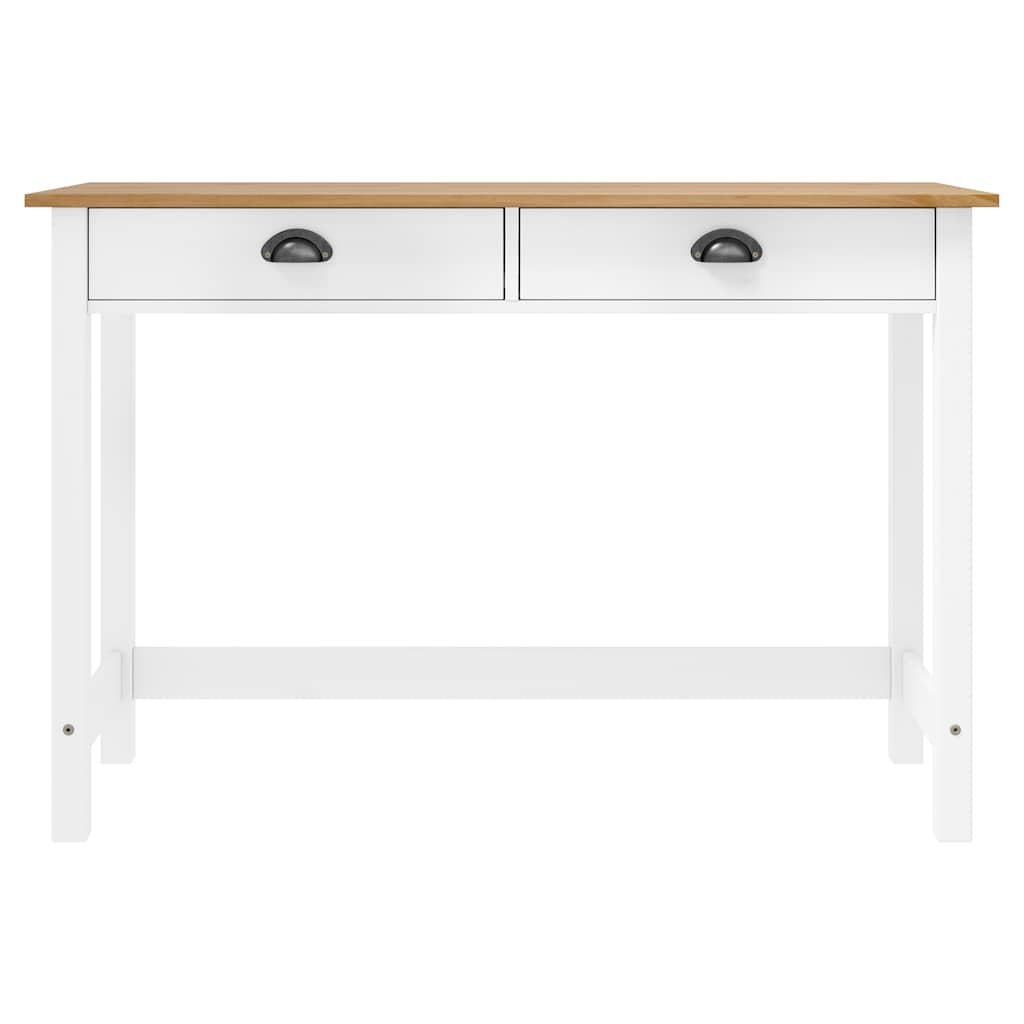 Vidaxl wandtafel hill 2 lades 110x45x74 cm massief grenenhout