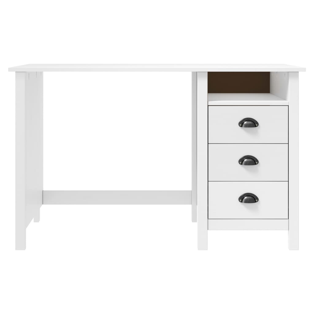 Vidaxl bureau hill 3 lades 120x50x74 cm massief grenenhout