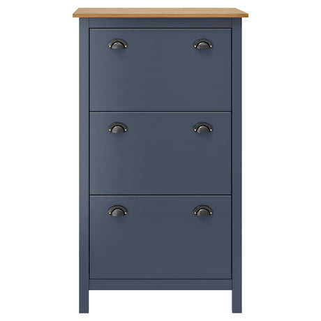 Vidaxl Schuhschrank Hügel 72x35x124 cm Festkieferngrau