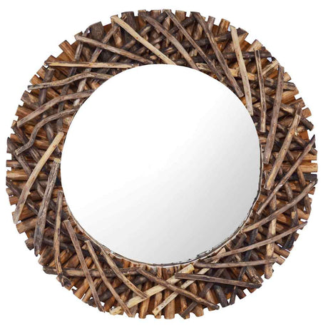 Vidaxl -Wandspiegel um 60 cm Teakholzholz