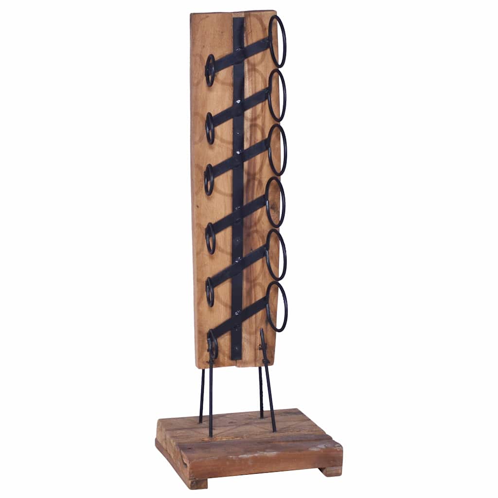 Vidaxl wijnrek voor 6 flessen 35x35x100 cm massief teakhout