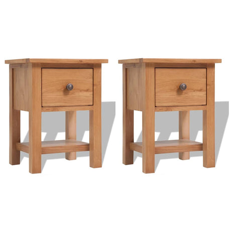 Vidaxl nachtkastjes 2 st 36x30x47 cm massief eikenhout