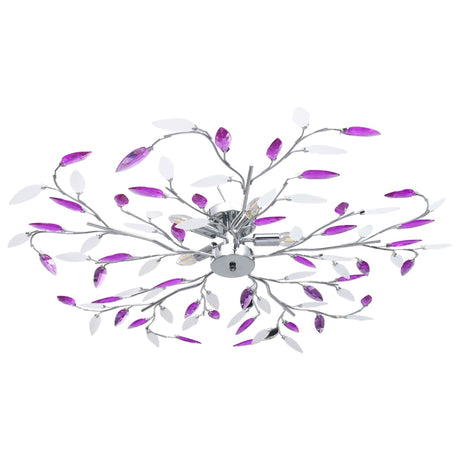 Vidaxl Deckenlampe mit Acrylkristallblattarmen für 5xe14 lila