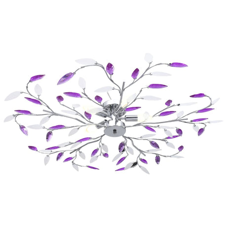 Vidaxl Deckenlampe mit Acrylkristallblattarmen für 5xe14 lila