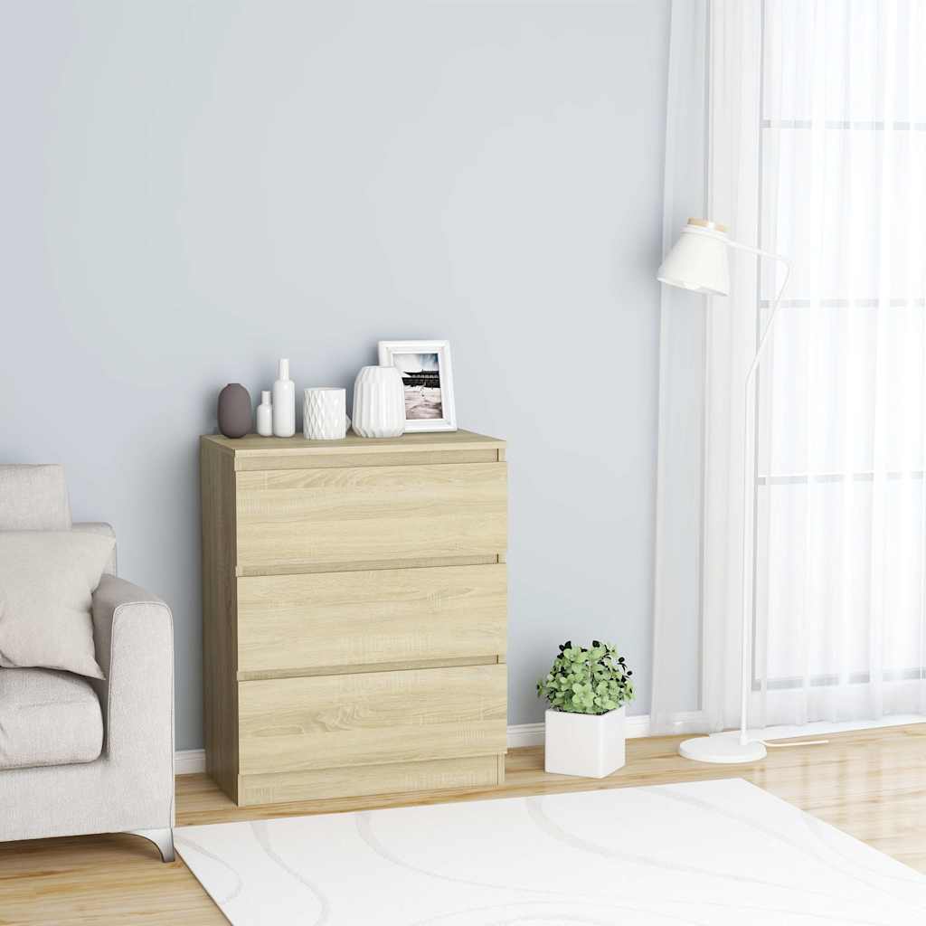 Vidaxl dressoir 60x35x76 cm bewerkt hout sonoma eikenkleurig